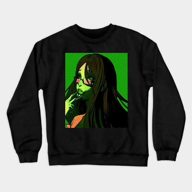 Manga Girl Crewneck Sweatshirt by Popartela45